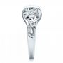 18k White Gold 18k White Gold Custom Filigree And Diamond Engagement Ring - Side View -  100706 - Thumbnail
