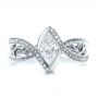 18k White Gold 18k White Gold Custom Filigree And Diamond Engagement Ring - Top View -  100861 - Thumbnail