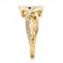 14k Yellow Gold 14k Yellow Gold Custom Filigree And Diamond Engagement Ring - Side View -  100861 - Thumbnail