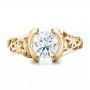18k Yellow Gold 18k Yellow Gold Custom Filigree And Diamond Engagement Ring - Top View -  100706 - Thumbnail
