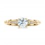 18k Yellow Gold 18k Yellow Gold Custom Filigree And Diamond Engagement Ring - Top View -  101996 - Thumbnail