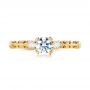 18k Yellow Gold 18k Yellow Gold Custom Filigree And Diamond Engagement Ring - Top View -  103372 - Thumbnail