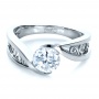  Platinum Platinum Custom Filigree And Diamond Engagement Ring - Flat View -  1305 - Thumbnail
