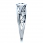  14K Gold Custom Filigree And Diamond Engagement Ring - Side View -  1305 - Thumbnail