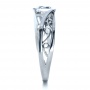  14K Gold Custom Filigree And Diamond Engagement Ring - Side View -  1305 - Thumbnail
