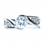  Platinum Platinum Custom Filigree And Diamond Engagement Ring - Top View -  1305 - Thumbnail