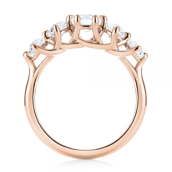 14k Rose Gold 14k Rose Gold Custom Five Stone Engagement Ring - Front View -  103909
