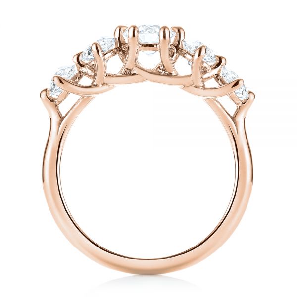 14k Rose Gold 14k Rose Gold Custom Five Stone Engagement Ring - Front View - 103909