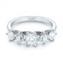 14k White Gold 14k White Gold Custom Five Stone Engagement Ring - Flat View -  103909 - Thumbnail