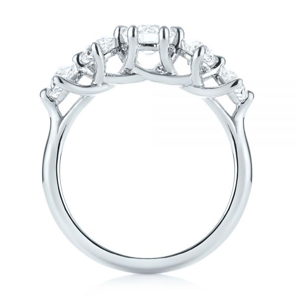 18k White Gold 18k White Gold Custom Five Stone Engagement Ring - Front View -  103909