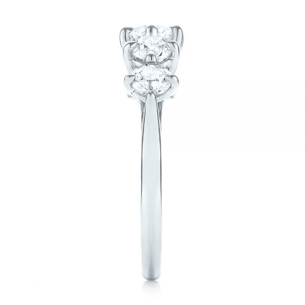 Platinum Custom Five Stone Engagement Ring - Side View - 103909
