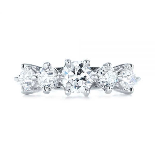  Platinum Custom Five Stone Engagement Ring - Top View -  103909