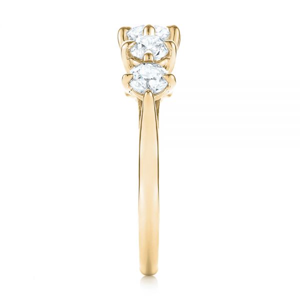 18k Yellow Gold 18k Yellow Gold Custom Five Stone Engagement Ring - Side View - 103909