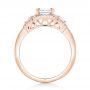 18k Rose Gold 18k Rose Gold Custom Five Stone And Diamond Halo Engagement Ring - Front View -  102738 - Thumbnail