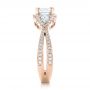 14k Rose Gold 14k Rose Gold Custom Five Stone And Diamond Halo Engagement Ring - Side View -  102738 - Thumbnail