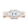 18k Rose Gold 18k Rose Gold Custom Five Stone And Diamond Halo Engagement Ring - Top View -  102738 - Thumbnail