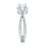  Platinum Custom Five Stone And Diamond Halo Engagement Ring - Side View -  102738 - Thumbnail
