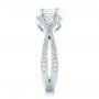 18k White Gold 18k White Gold Custom Five Stone And Diamond Halo Engagement Ring - Side View -  102738 - Thumbnail