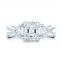 14k White Gold 14k White Gold Custom Five Stone And Diamond Halo Engagement Ring - Top View -  102738 - Thumbnail