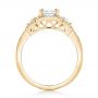 14k Yellow Gold 14k Yellow Gold Custom Five Stone And Diamond Halo Engagement Ring - Front View -  102738 - Thumbnail