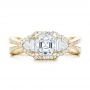 14k Yellow Gold 14k Yellow Gold Custom Five Stone And Diamond Halo Engagement Ring - Top View -  102738 - Thumbnail