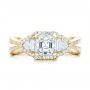 18k Yellow Gold 18k Yellow Gold Custom Five Stone And Diamond Halo Engagement Ring - Top View -  102738 - Thumbnail
