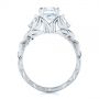 18k White Gold Custom Floral Organic Diamond Engagement Ring - Front View -  105180 - Thumbnail