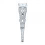 18k White Gold Custom Floral Organic Diamond Engagement Ring - Side View -  105180 - Thumbnail