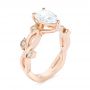 18k Rose Gold 18k Rose Gold Custom Floral Moissanite And Diamond Engagement Ring - Three-Quarter View -  104880 - Thumbnail