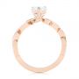 18k Rose Gold 18k Rose Gold Custom Floral Moissanite And Diamond Engagement Ring - Front View -  104880 - Thumbnail