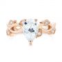 14k Rose Gold Custom Floral Moissanite And Diamond Engagement Ring - Top View -  104880 - Thumbnail