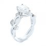  Platinum Platinum Custom Floral Moissanite And Diamond Engagement Ring - Three-Quarter View -  104880 - Thumbnail