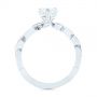 14k White Gold 14k White Gold Custom Floral Moissanite And Diamond Engagement Ring - Front View -  104880 - Thumbnail