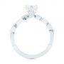 18k White Gold 18k White Gold Custom Floral Moissanite And Diamond Engagement Ring - Front View -  104880 - Thumbnail