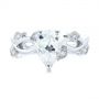 14k White Gold 14k White Gold Custom Floral Moissanite And Diamond Engagement Ring - Top View -  104880 - Thumbnail