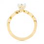 18k Yellow Gold 18k Yellow Gold Custom Floral Moissanite And Diamond Engagement Ring - Front View -  104880 - Thumbnail