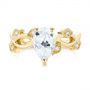 18k Yellow Gold 18k Yellow Gold Custom Floral Moissanite And Diamond Engagement Ring - Top View -  104880 - Thumbnail