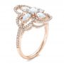14k Rose Gold 14k Rose Gold Custom Flower Diamond Engagement Ring - Three-Quarter View -  102341 - Thumbnail
