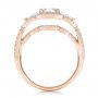 18k Rose Gold 18k Rose Gold Custom Flower Diamond Engagement Ring - Front View -  102341 - Thumbnail