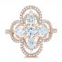 18k Rose Gold 18k Rose Gold Custom Flower Diamond Engagement Ring - Top View -  102341 - Thumbnail