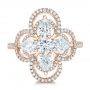 14k Rose Gold 14k Rose Gold Custom Flower Diamond Engagement Ring - Top View -  102341 - Thumbnail