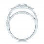 18k White Gold Custom Flower Diamond Engagement Ring - Front View -  102341 - Thumbnail