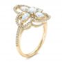 14k Yellow Gold 14k Yellow Gold Custom Flower Diamond Engagement Ring - Three-Quarter View -  102341 - Thumbnail