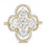 18k Yellow Gold 18k Yellow Gold Custom Flower Diamond Engagement Ring - Top View -  102341 - Thumbnail