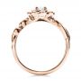 18k Rose Gold 18k Rose Gold Custom Flower Top Diamond And Tanzanite Engagement Ring - Front View -  101949 - Thumbnail