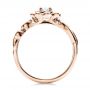 14k Rose Gold 14k Rose Gold Custom Flower Top Diamond And Tanzanite Engagement Ring - Front View -  101949 - Thumbnail