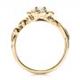 14k Yellow Gold 14k Yellow Gold Custom Flower Top Diamond And Tanzanite Engagement Ring - Front View -  101949 - Thumbnail