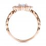 14k Rose Gold 14k Rose Gold Custom Flower Top White And Purple Sapphire Engagement Ring - Front View -  101932 - Thumbnail
