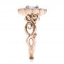 14k Rose Gold 14k Rose Gold Custom Flower Top White And Purple Sapphire Engagement Ring - Side View -  101932 - Thumbnail