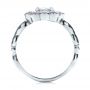  Platinum Custom Flower Top White And Purple Sapphire Engagement Ring - Front View -  101932 - Thumbnail